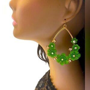 Natasha Green Floral Earrings